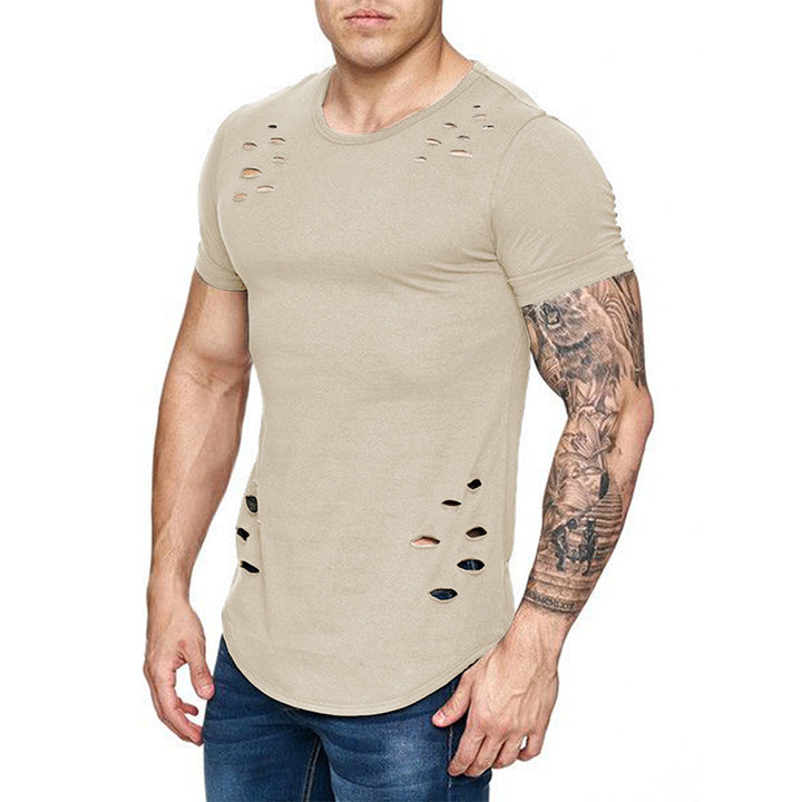 Herrer Trendy T-shirt med unikke Cut-Outs Stilla
