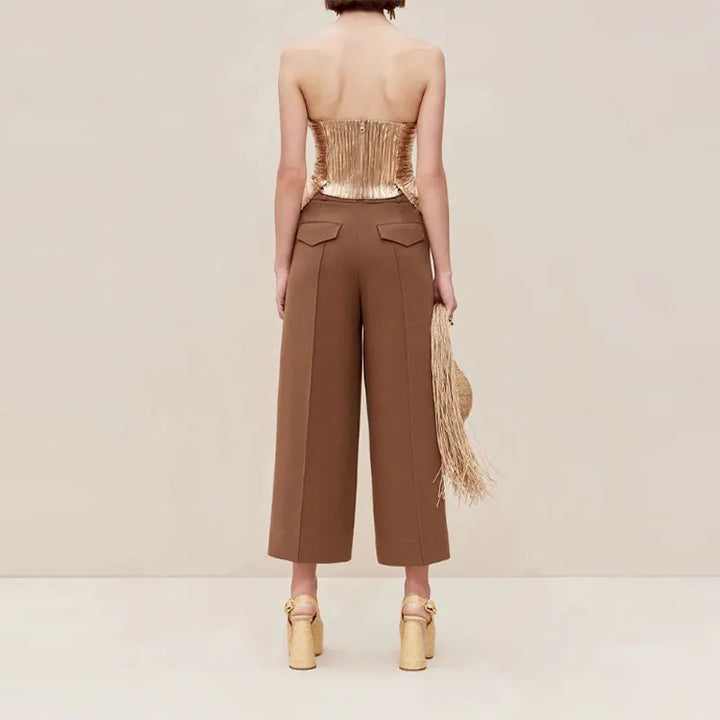 Damer Couture Bustier med skinnende plisserede indlæg og peplum-snit