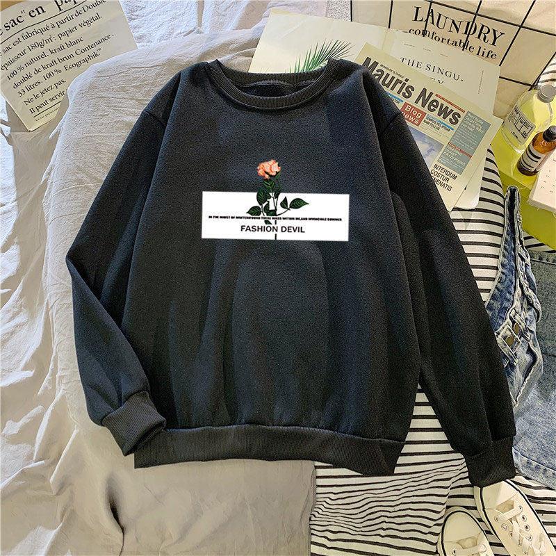 Kvinders sweatshirt med blomstermotiv Skovae
