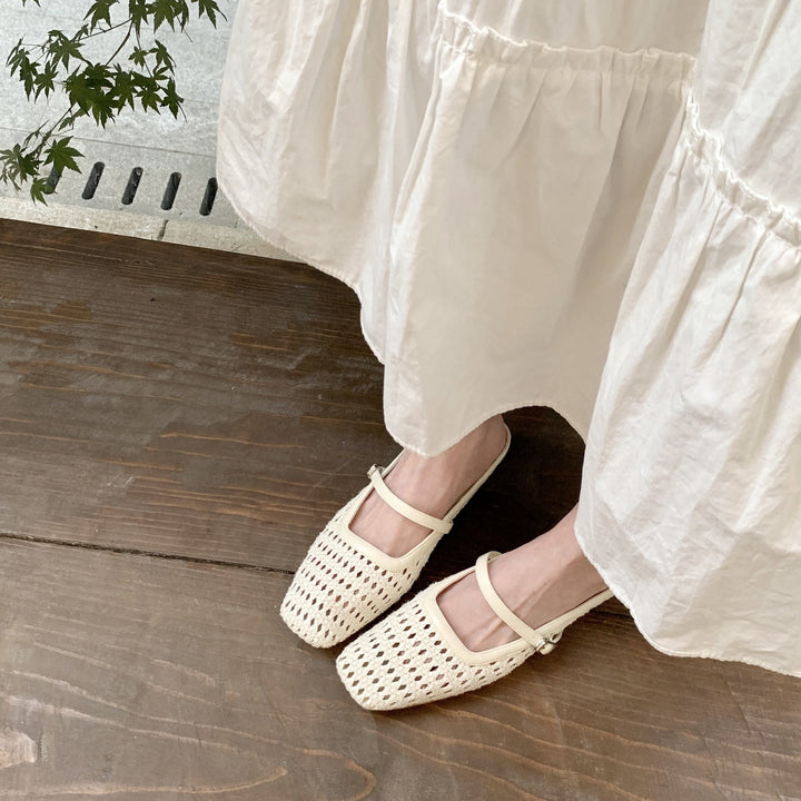 Dame Woven Blokhæl Mules Stilla