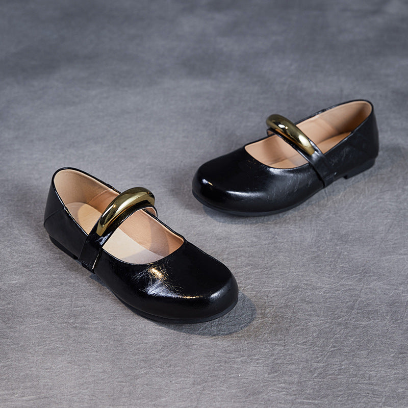 Dame Elegante Mary Jane Ballerinas med flot metallic akcent Stilla