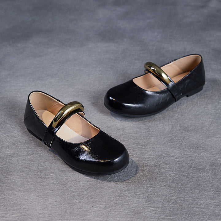 Dame Elegante Mary Jane Ballerinas med flot metallic akcent Stilla
