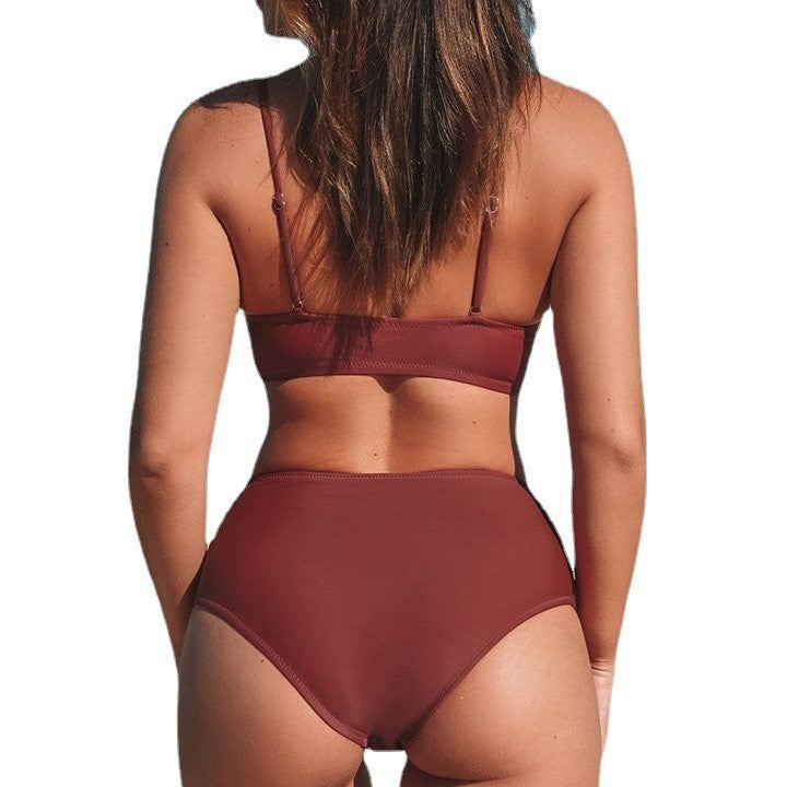 Dame Højskåret Bikini-sæt med Bindetop Stilla