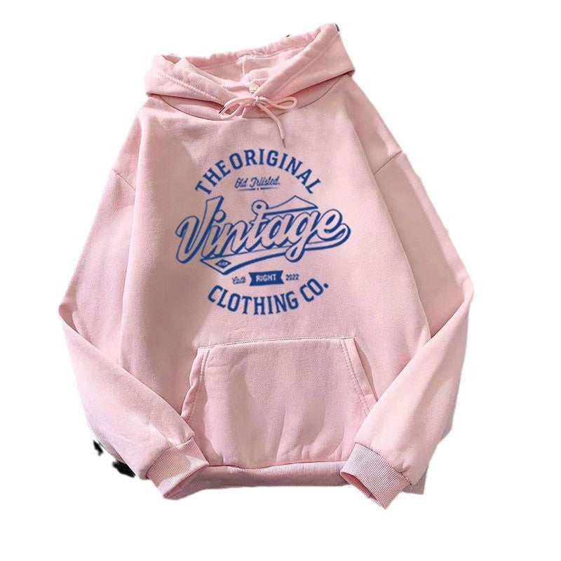 Dame hoodie med vintage grafik Skovae