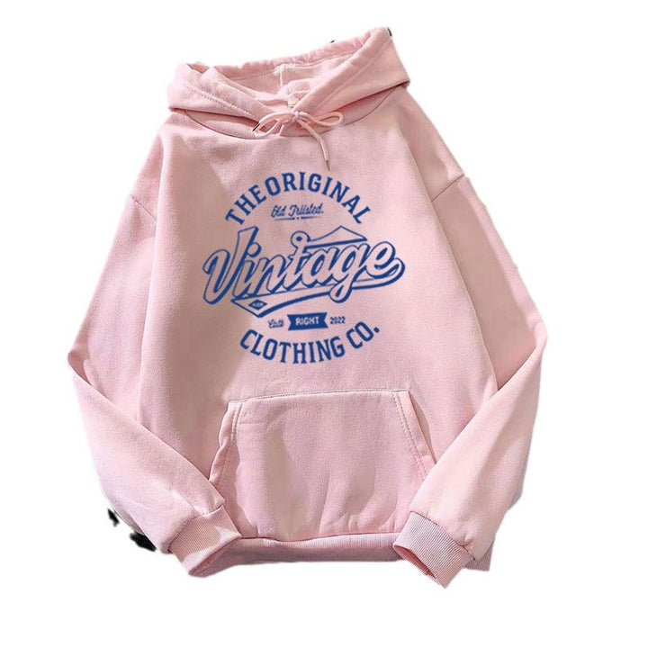 Dame hoodie med vintage grafik Skovae
