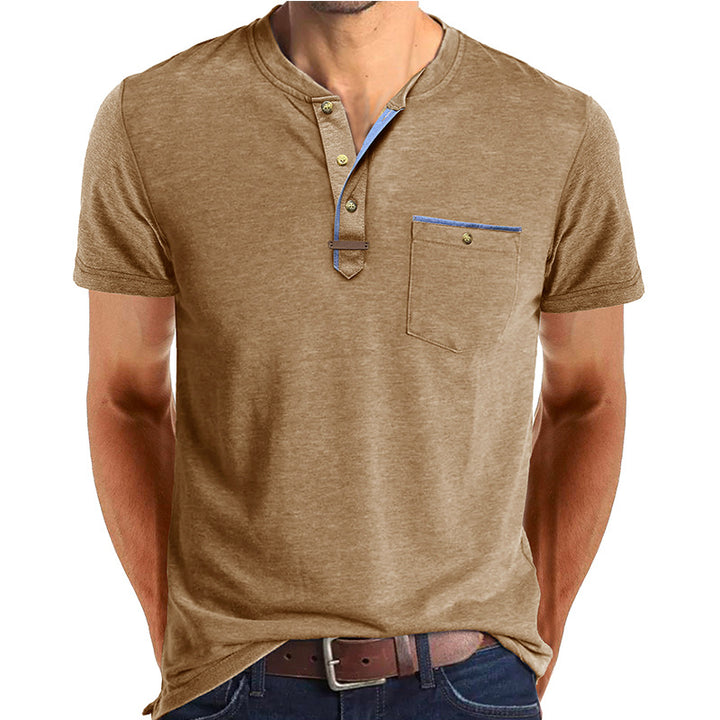 Herrer Kortærmet Henley T-shirt med modiske detaljer Stilla