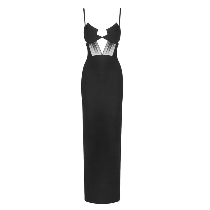 Dame Cut-Out Maxikjole med gennemsigtige elementer og elegant snit Stilla