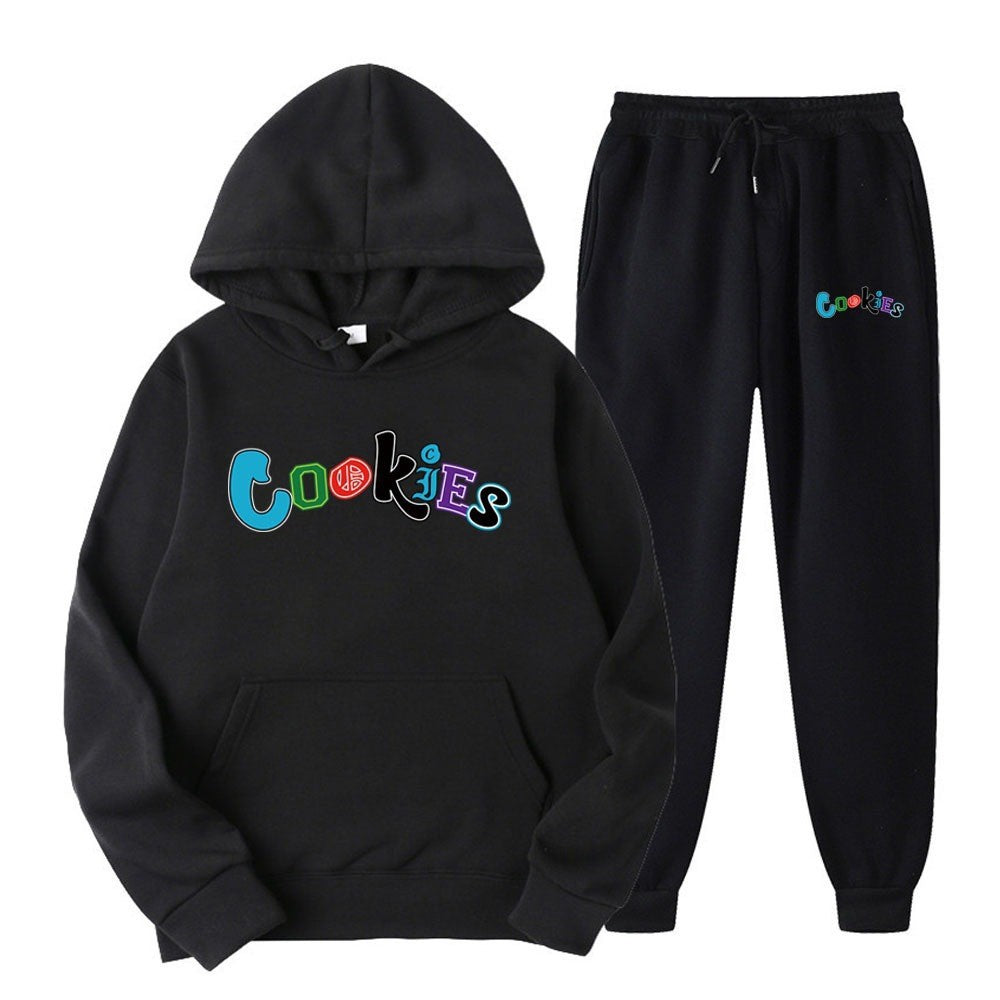 Women's Hoodie og Jogging Pants Sæt med Farverig Grafikprint Skovae