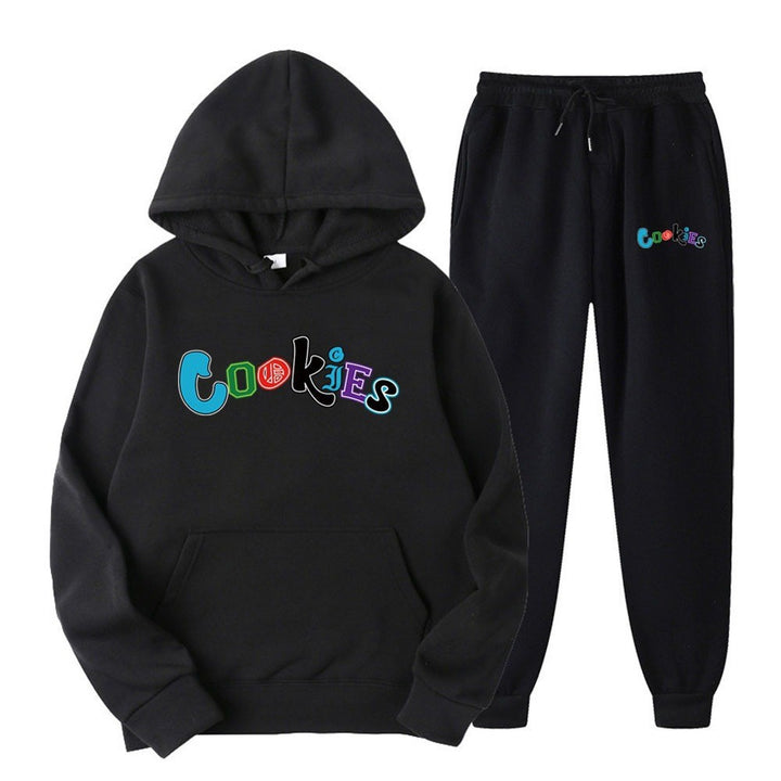 Women's Hoodie og Jogging Pants Sæt med Farverig Grafikprint Skovae