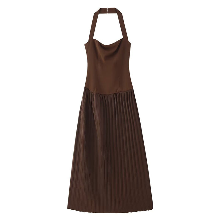 Femme Halterneck Fald Maxi Kjole Stilla
