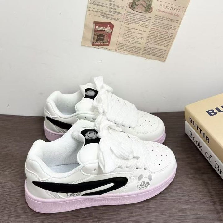 Dame Sneakers i det søde Pandamønster med komfortabel polstret indersål Stilla