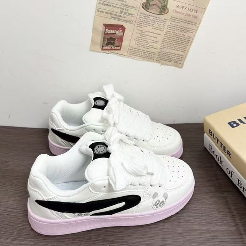 Dame Sneakers i det søde Pandamønster med komfortabel polstret indersål Stilla