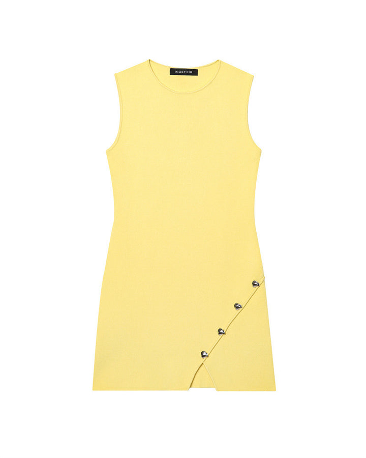 Femme Asymmetrisk Kort Kjole med Dekorative Accenter Stilla