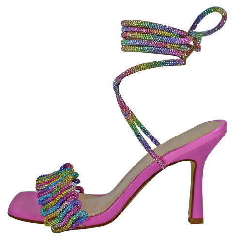 Femme Glitrende High-Heel Sandaler med Gennemsigtig Rem Stilla