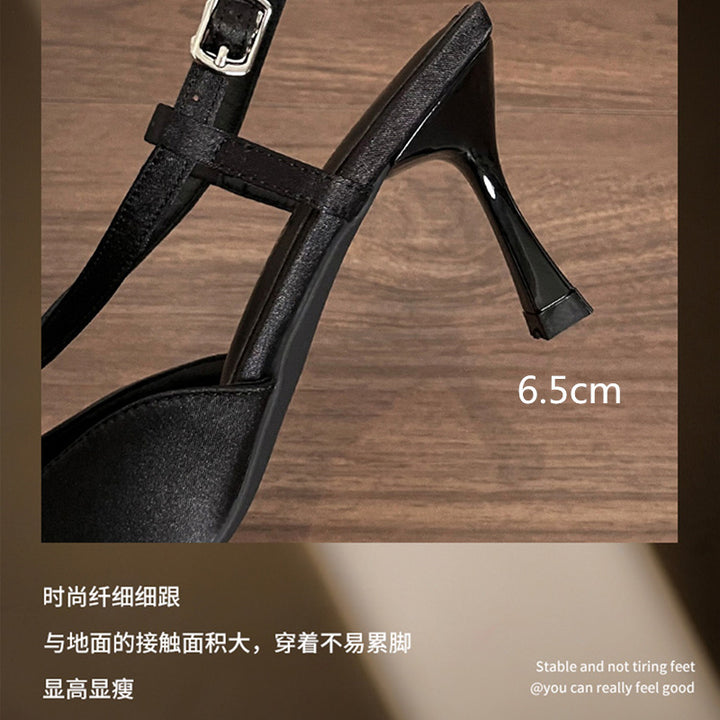 Dame elegante spidse Slingback- stiletter med dekorativ juvelaccent Stilla