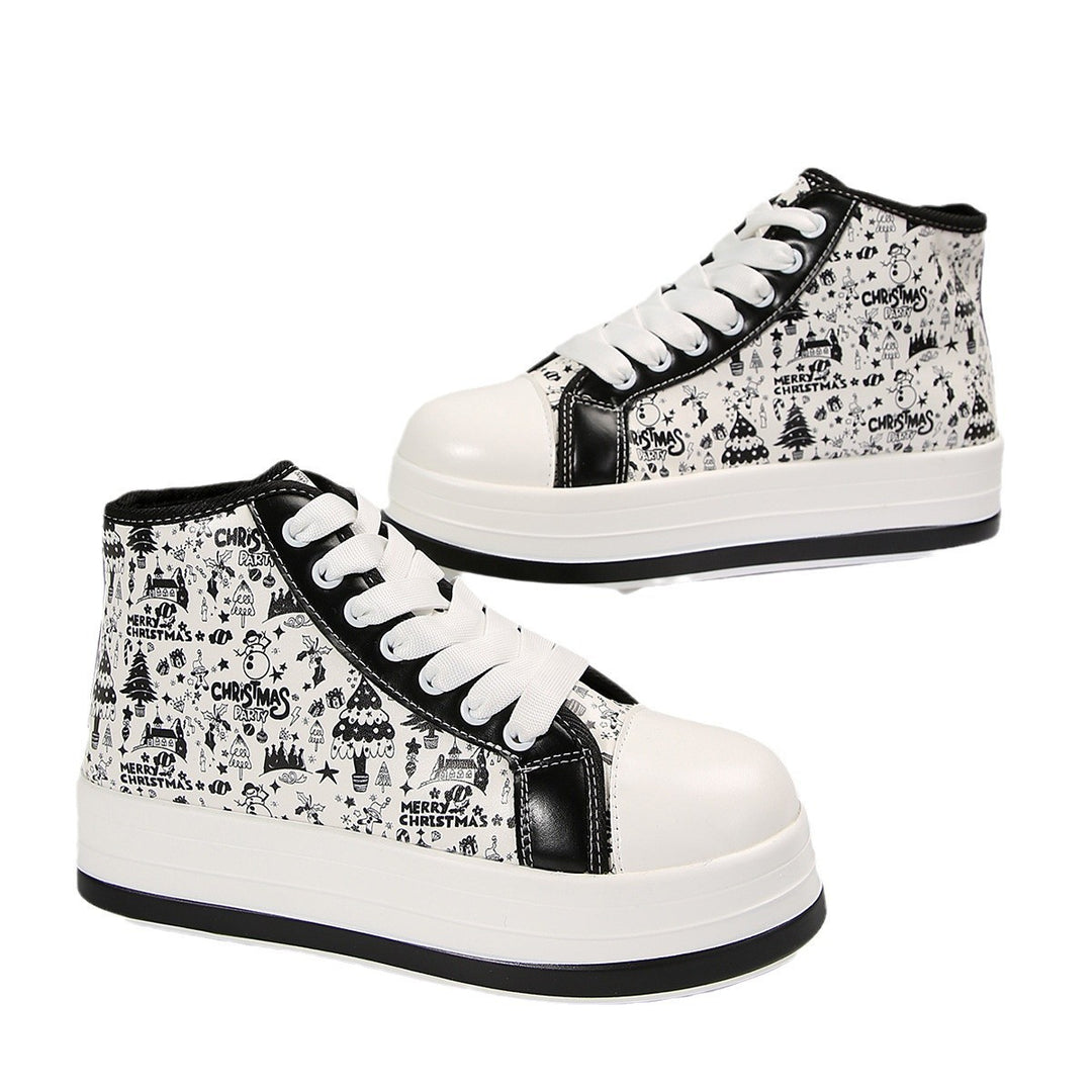 Damer Højkvalitets Sneakers med festligt Print og komfortabel Sål Stilla