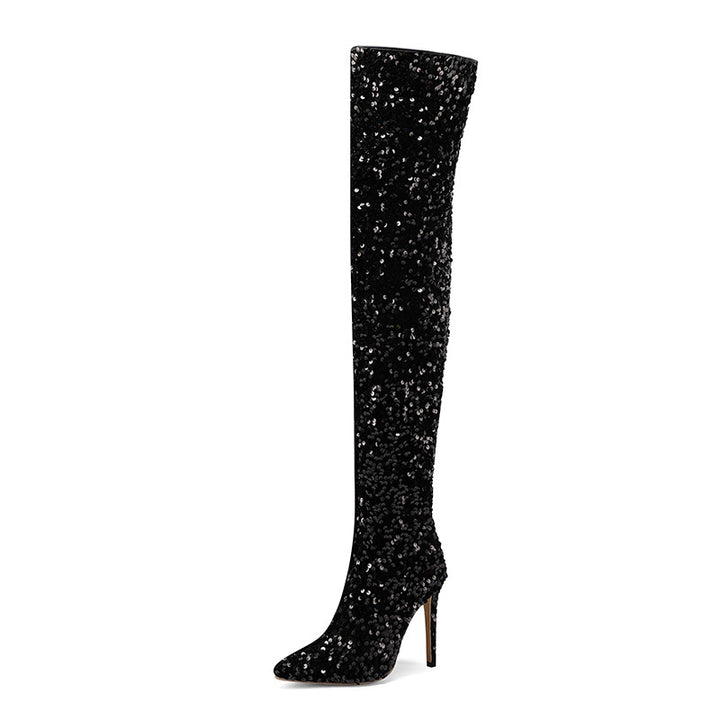 Femme Over-the-Knee Glitter Stiletto Støvler Stilla