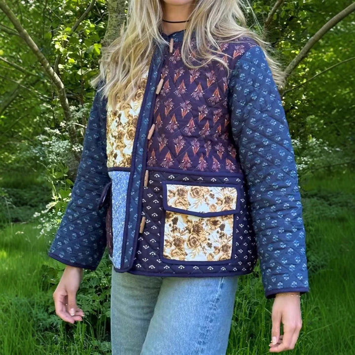 Femme quiltet floral Utility-jakke Stilla