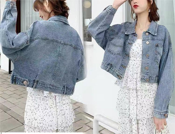 Dame mode denimjakke med frynset detaljer Stilla
