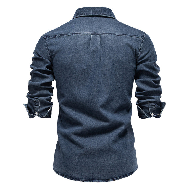 Herren Denim-Skjorte med moderne pasform og brystlomme Stilla