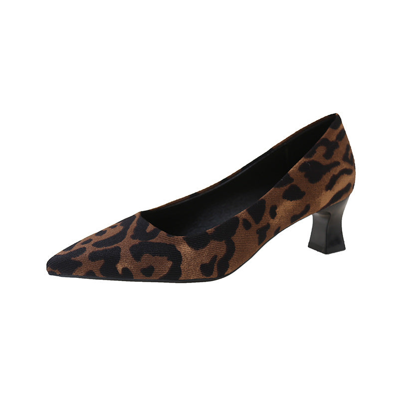 Dame Elegant Sæklæde Spidsudskæring Pumps med Blokhæl Stilla