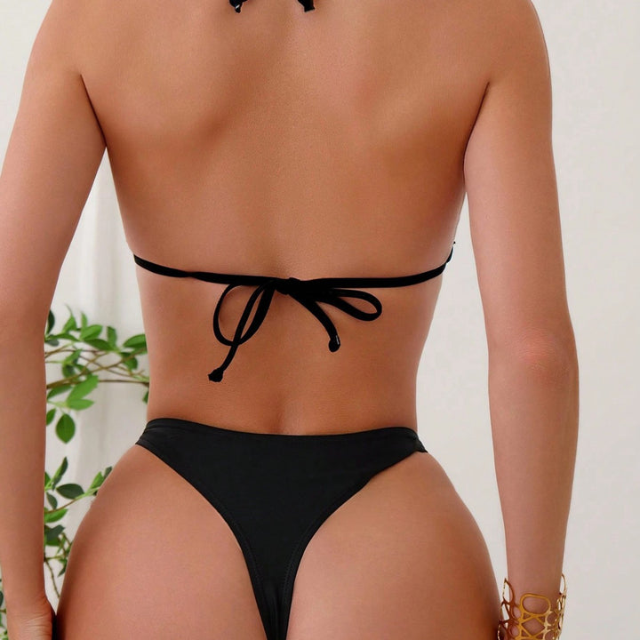 Dame Triangel-Bikini med elegante guld accenter Skovae