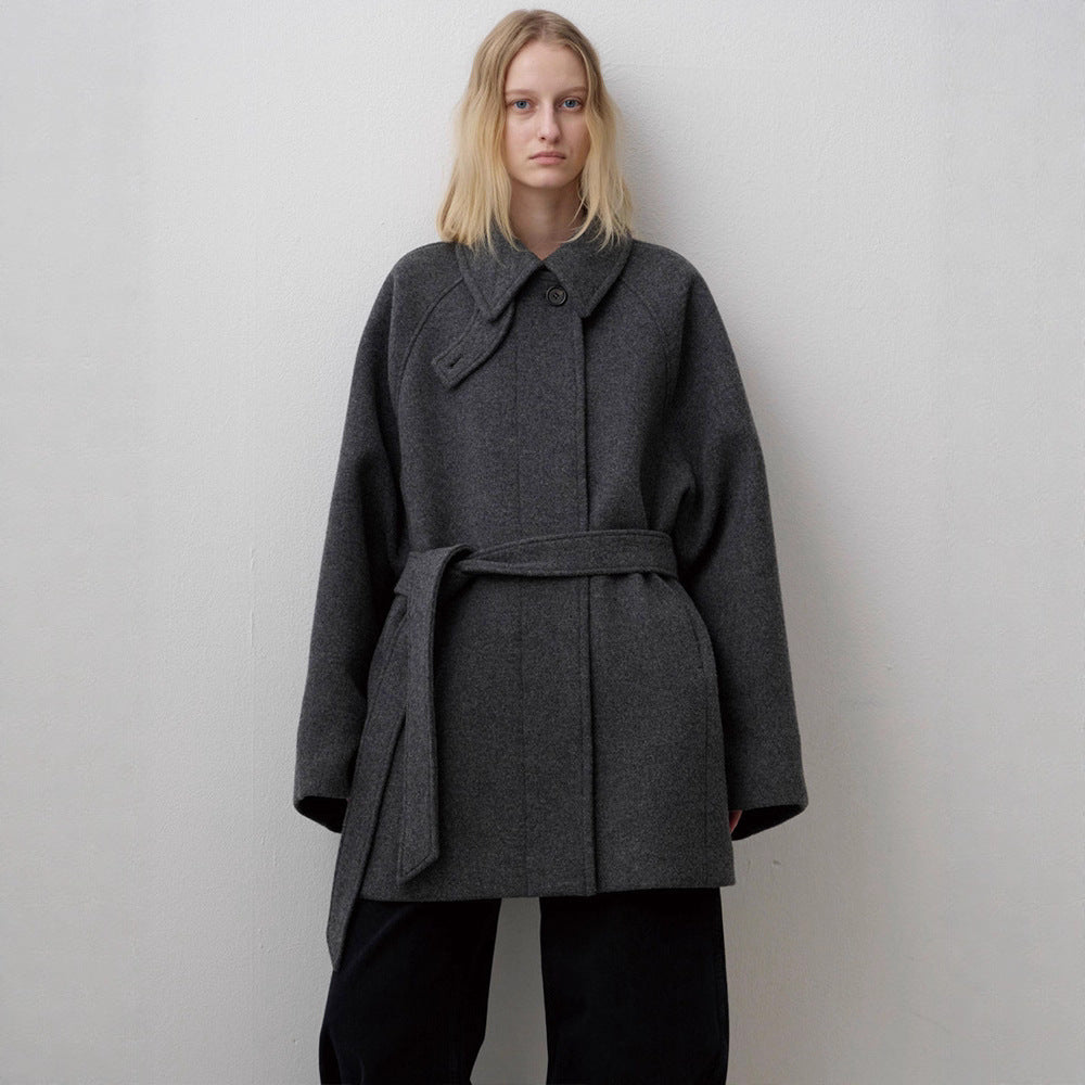 Dame quilted uldfrakke med elegant krave Stilla