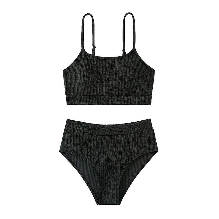 Dame Bikini-sæt med moderigtig ribdesign og højtaljet bukser Stilla