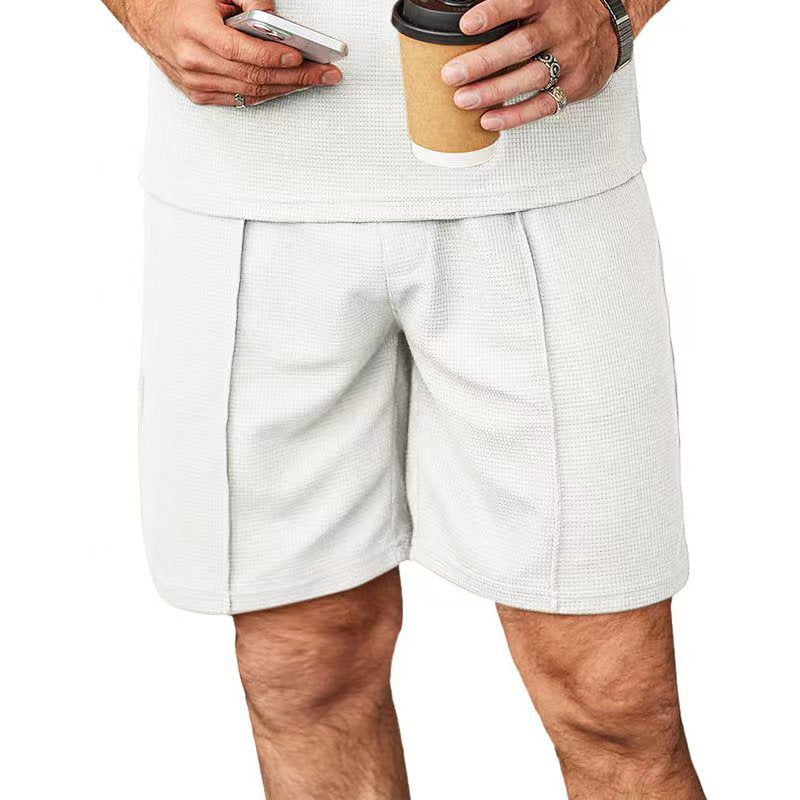 Herrer fritidsshorts med struktureret stof og elastisk talje Stilla