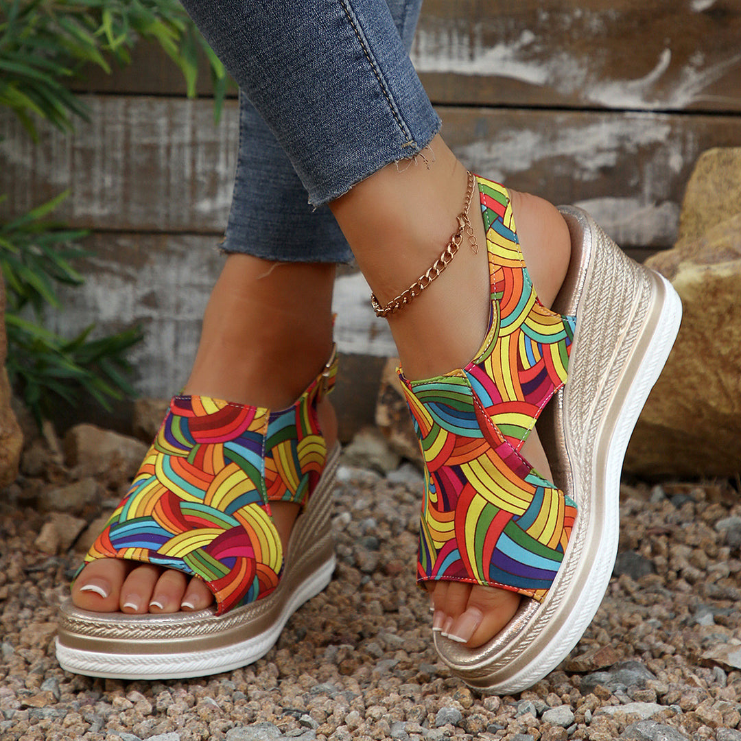 Dame Wedge-sandaler med moderigtig farve og anatomisk fodseng Stilla
