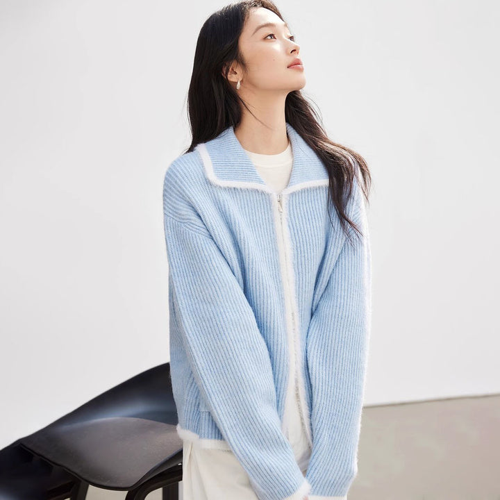 Femme Cozy Zip-Up Strikjakke Stilla