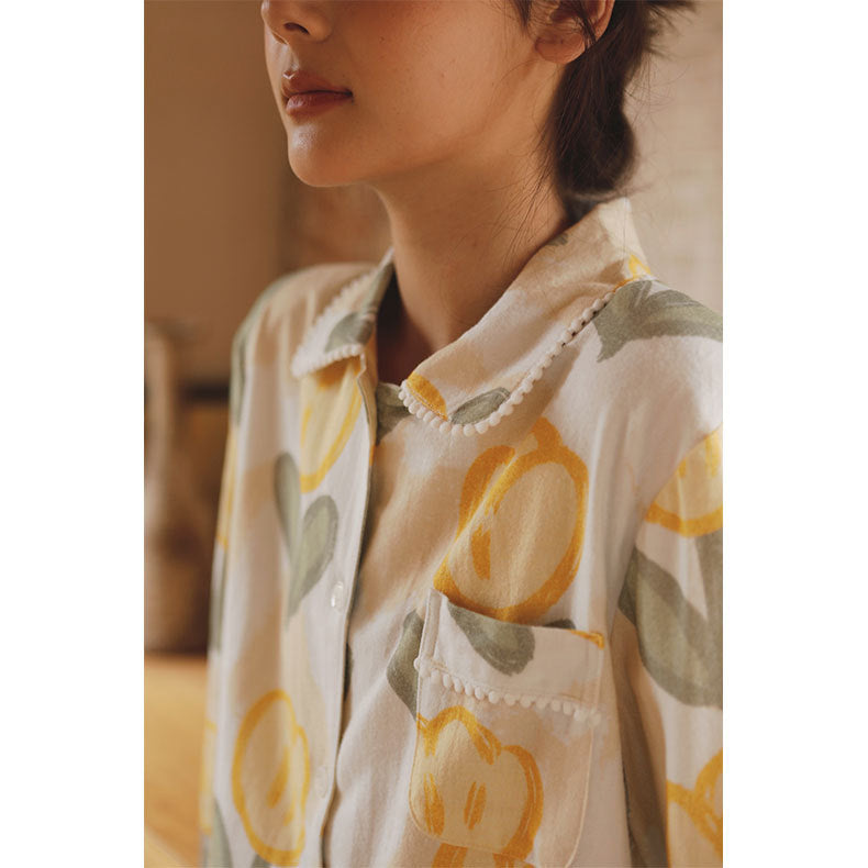 Dame Pyjama-sæt med blomster mønster og komfortabel pasform Stilla