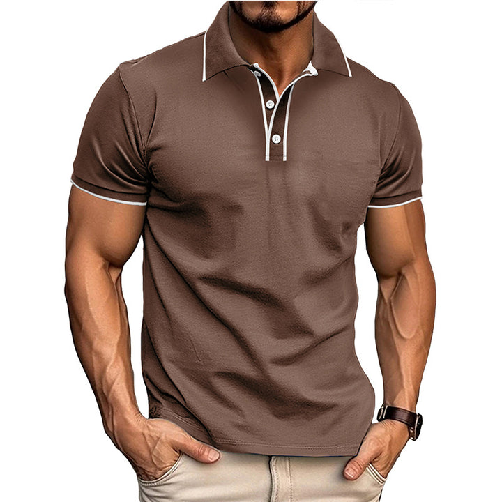 Herren Poloshirt med åndbart funktionsmateriale og moderne knapdesign Stilla