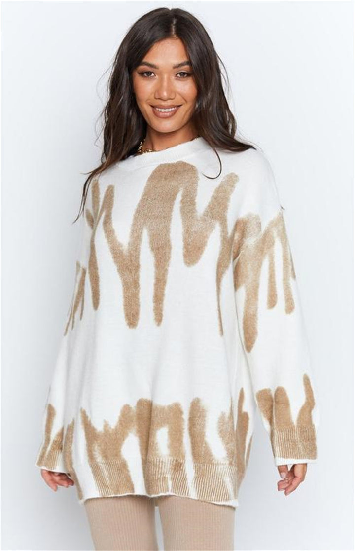 Damer Løs sweater med unik farvegradient og bred pasform Stilla