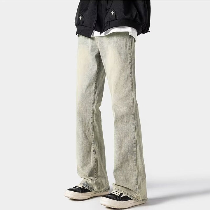 Herrer mode Flared Jeans i afslappet vintage-look med unik vask og komfortabel pasform Stilla