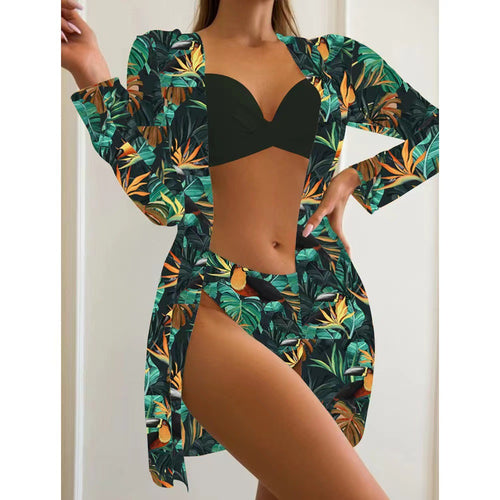 Dame bikini-sæt med blomsterforhæng og moderigtigt triangel-overdel Stilla