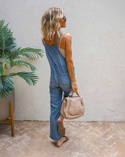 Femme Stiletisk Utility Denim Overalls Stilla