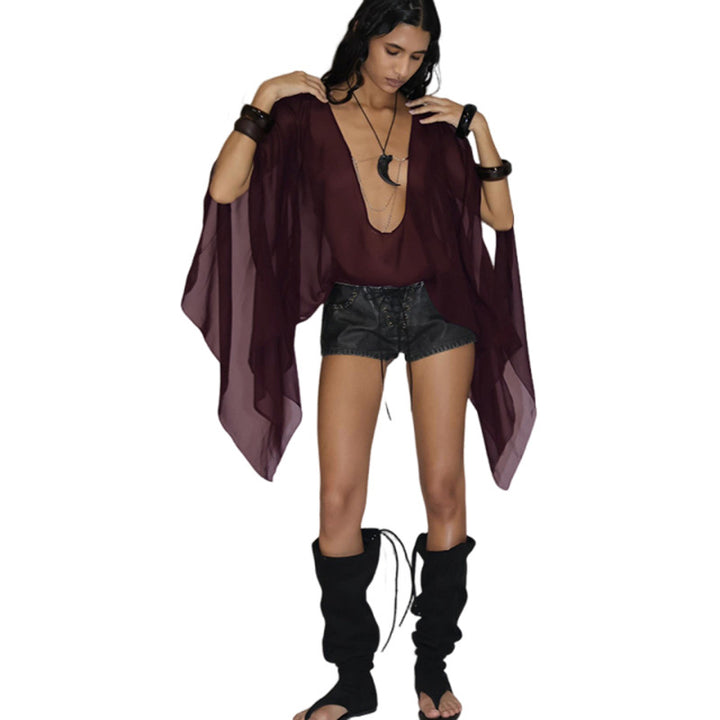 Dame transparent Kaftan med elegant snit Stilla