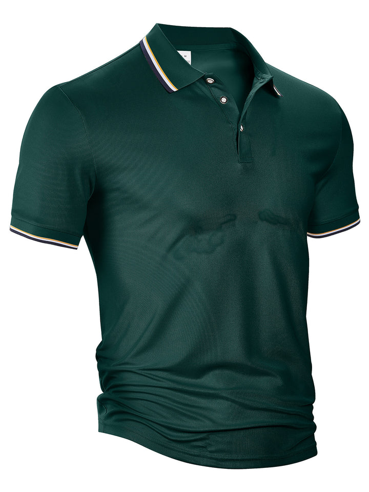 Herrer polo t-shirt med åndbar struktur og modige accenter Stilla