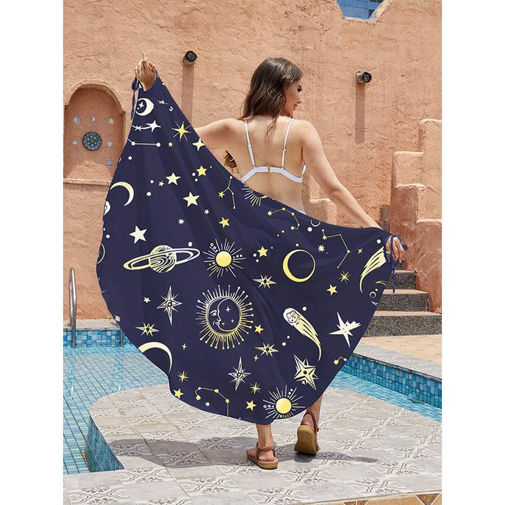 Dame alsidig strandponcho med galaktisk design Stilla
