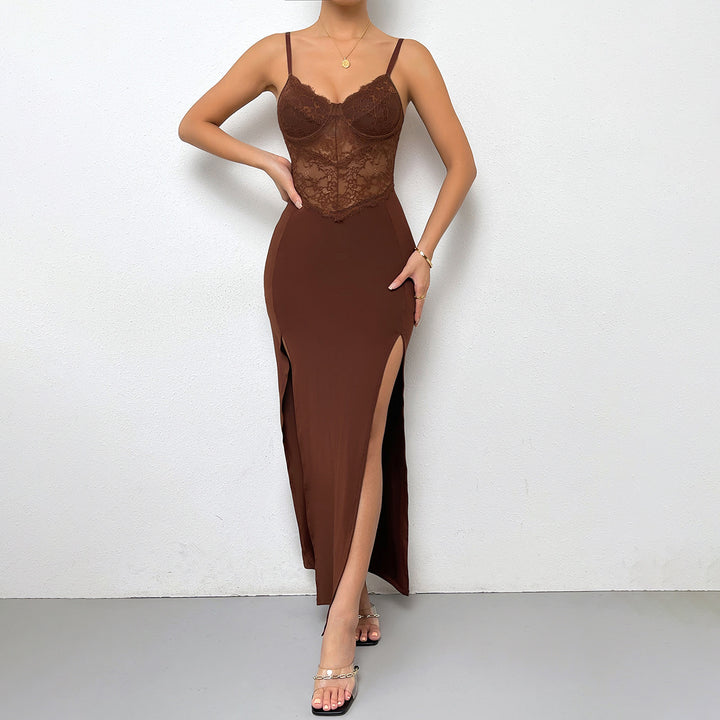 Dame Elegant spids top med sexy maxiskørt Stilla