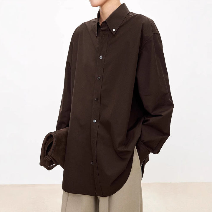Damer elegant oversized bluse med klassiske knapdetaljer Stilla