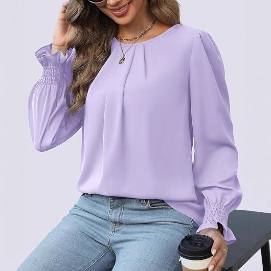 Damer elegant bluse med puffærmer Stilla