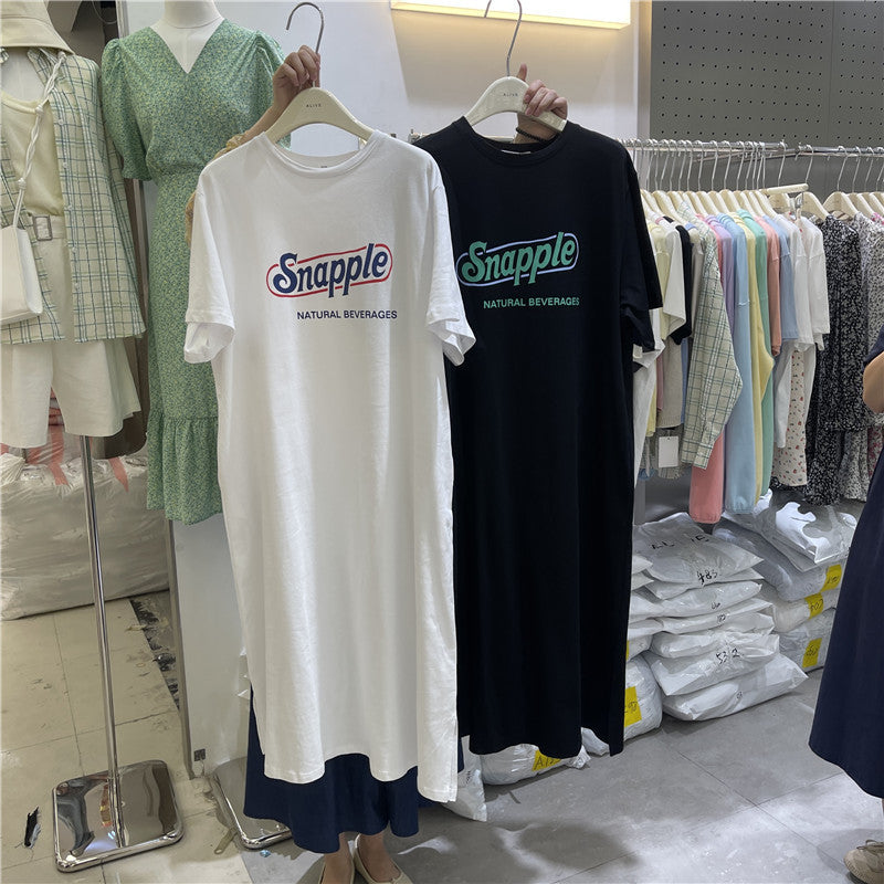 Femme Stilfuldt Logo Trykt T-Shirt Kjole Stilla