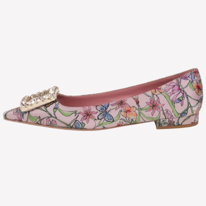 Dame Elegante Blomsterdesign Ballerinas med dekorativ spænde Stilla