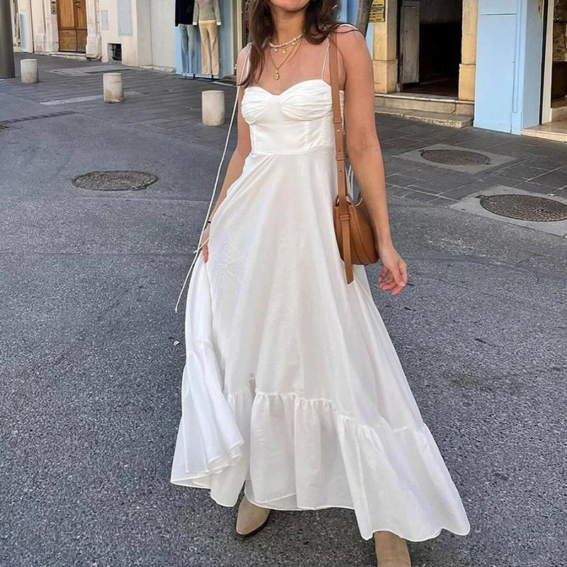 Dame Longdress med legende flæseafslutning Stilla