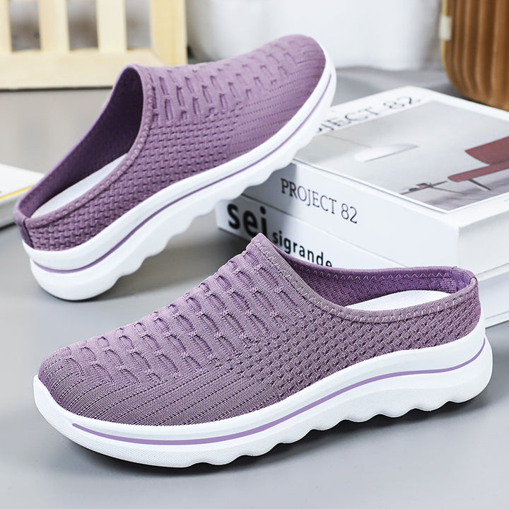 Dame Åndbare Slip-On Fritidssko med elastisk Strikkonstruktion Stilla