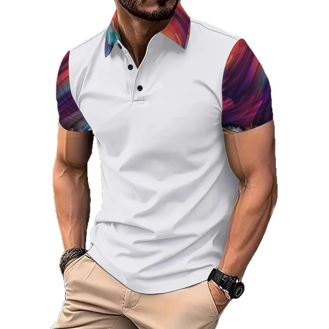 Herre poloshirt med kreativ farveovergang og stilfulde kontraster Stilla