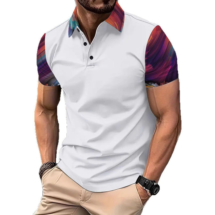Herre poloshirt med kreativ farveovergang og stilfulde kontraster Stilla