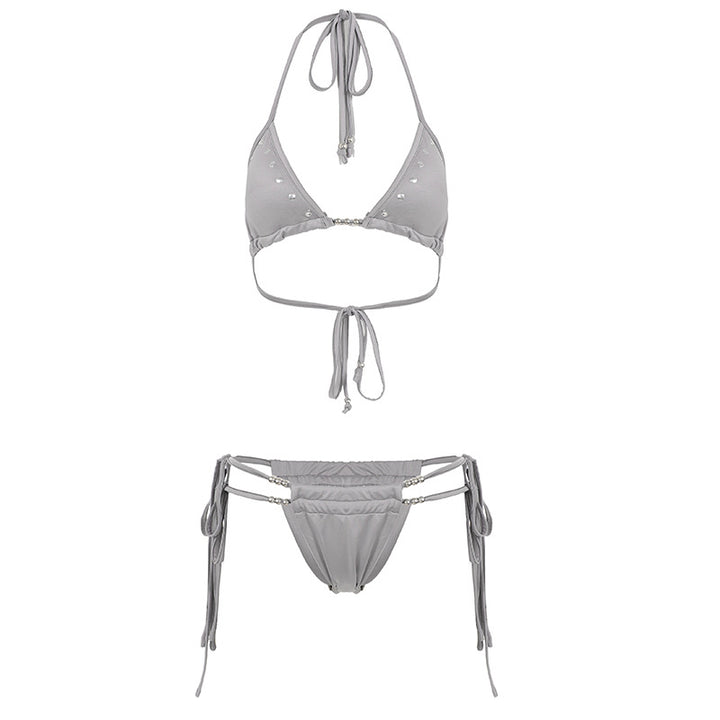 Dame Bikini-sæt med justerbare stropper og elegante smykkedetaljer Skovae